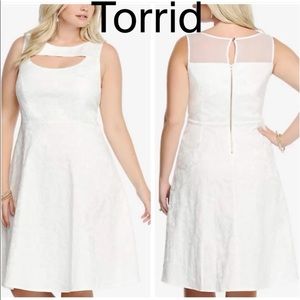 Torrid plus size white textued swing dress